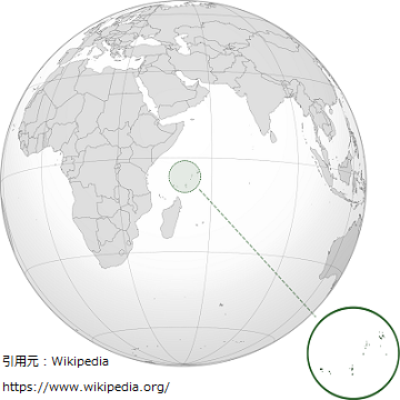 セーシェル共和国の位置を示している地球のイラスト