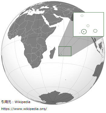モーリシャス共和国の位置を示している地球のイラスト